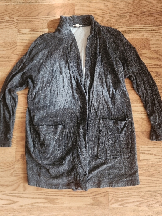 Eileen Fisher Sweaters - EUC Eileen Fisher Cozy Open-Front Cardigan in Dark Heather Gray, Size L